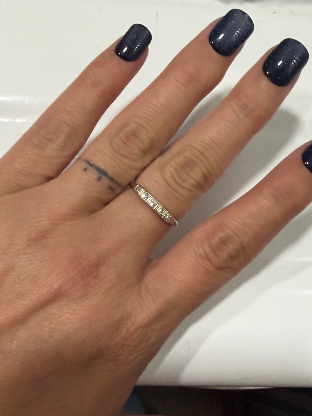 Vintage 1920’s CREST Art Deco five stone diamond ring💍